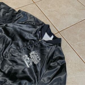 Vintage Black Satin Bomber Jacket,Outlaws at Baylands Fremont CA Race Car Design
